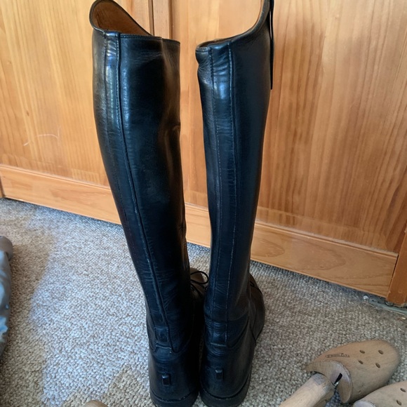 VOGEL pull on field boots custom but equivalent to 7 regular calf BLACK LEATHER - Picture 3 of 9